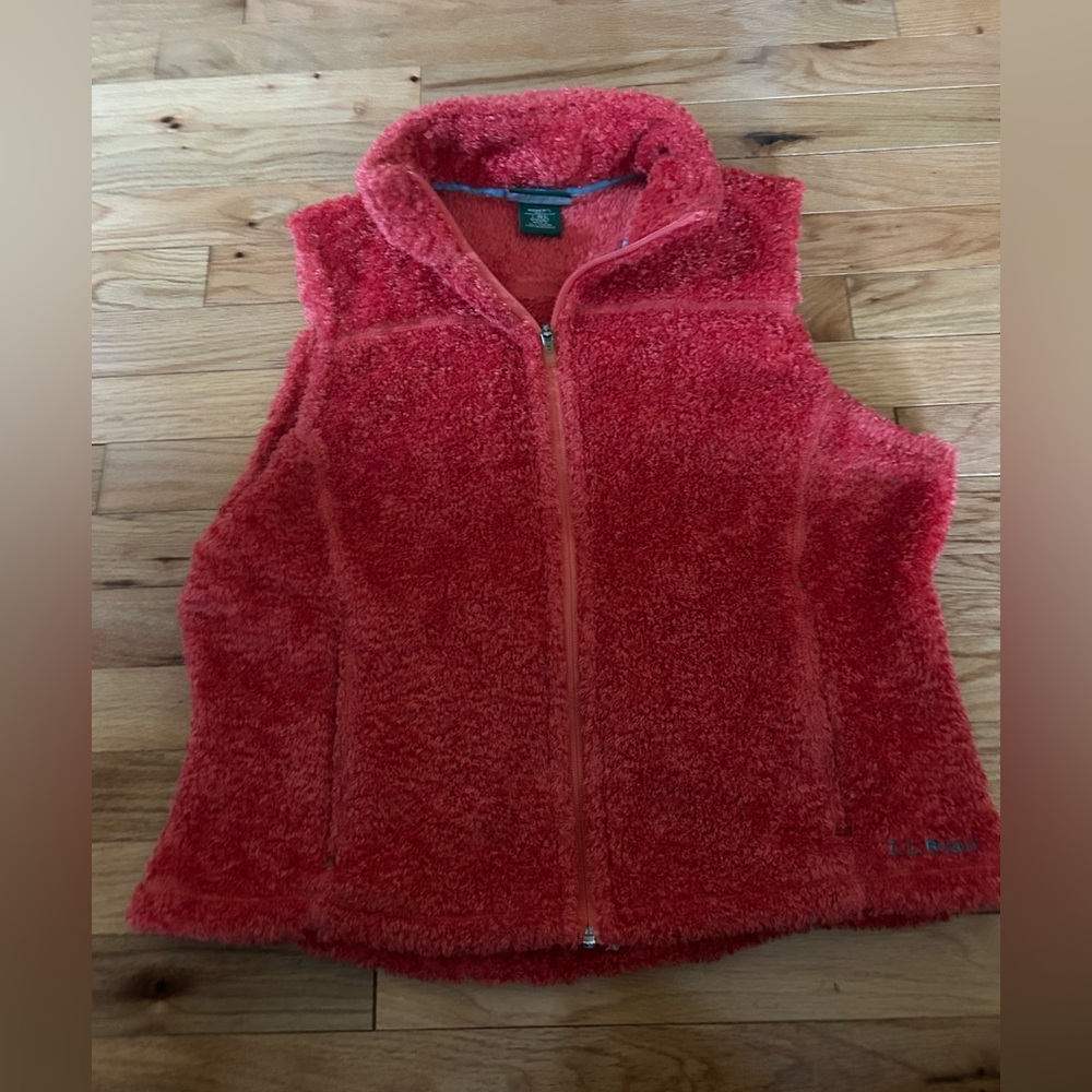 L.L. Bean Coral Sherpa Zip Vest